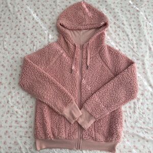 Z by Zella Cozy Pink Sherpa Zip Up Hoodie Small